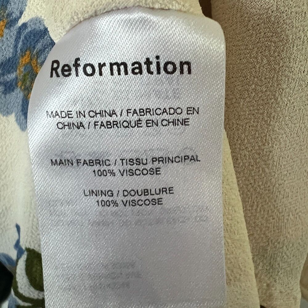 Reformation Niara Dress in Formosa Floral Mini Cottagecore Milkmaid Summer Sz 2 - Picture 6 of 8